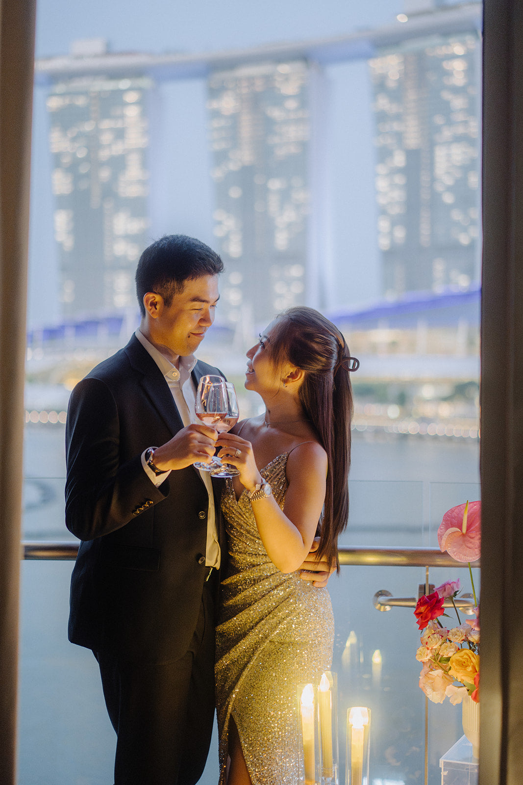 Balcony Proposal with View of Marina Bay Sands