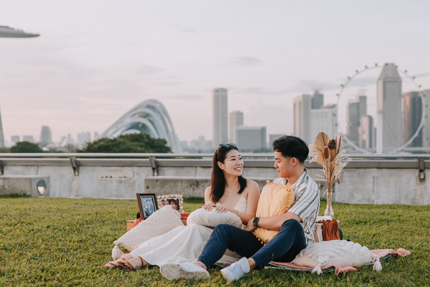 Picnic Proposal with view of Marina Bay Sands