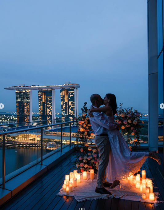 Rooftop Proposal with View of Marina Bay Sands