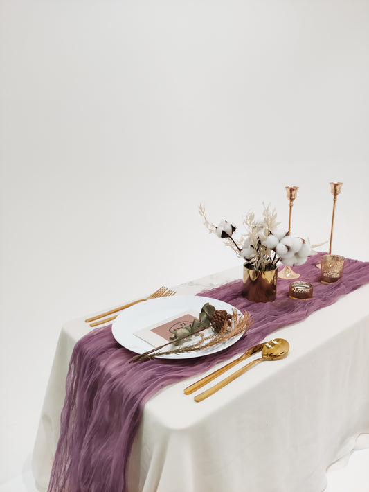 LUXE Sheer Table Runner in Purple